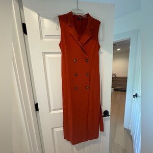 Sleeveless Burnt Orange Vest Dress